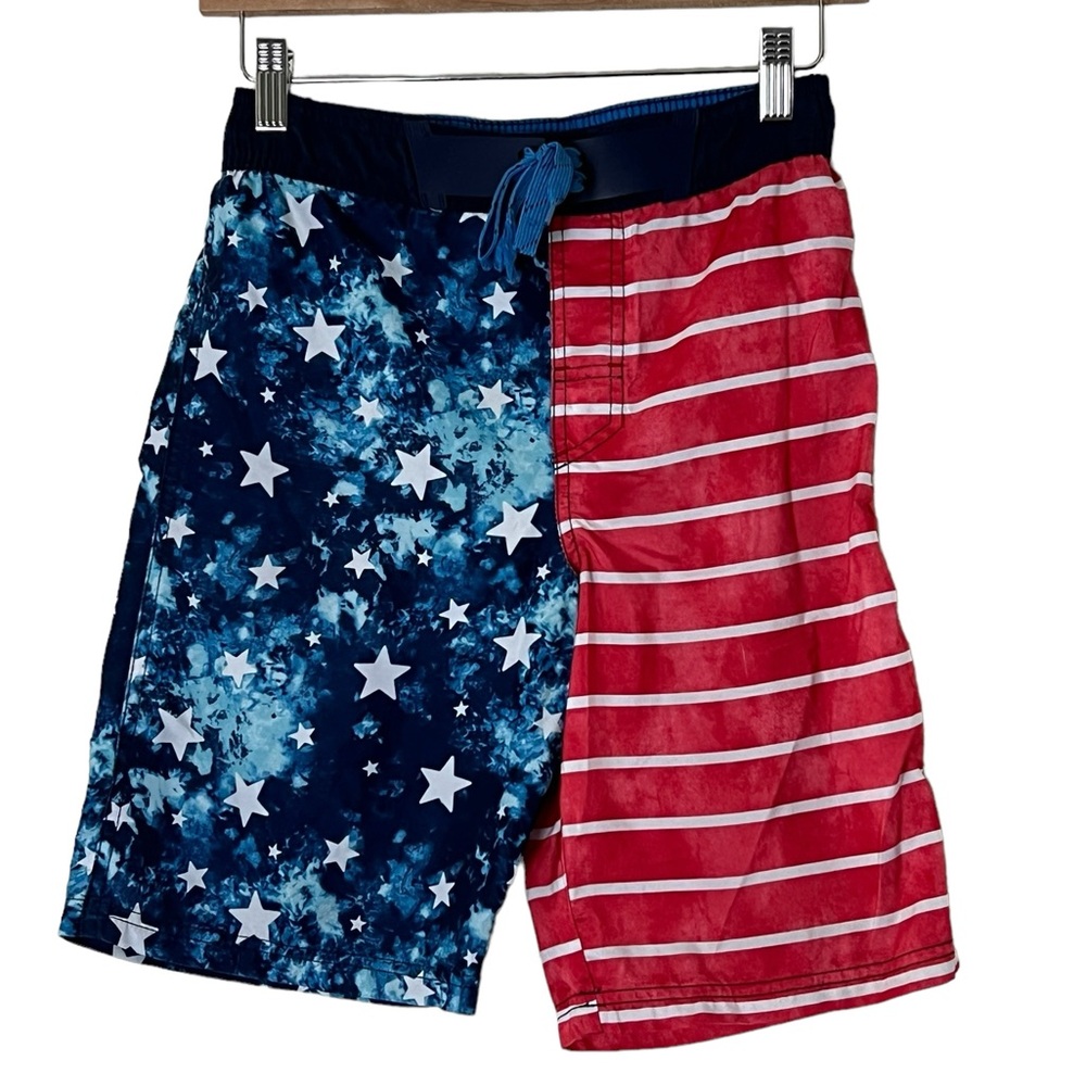Cat & Jack | Patriotic American flag swim trunks boy’s size large 12/14